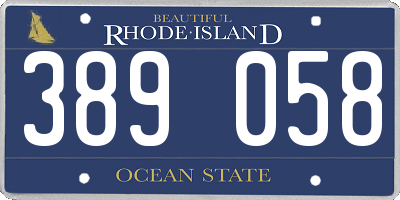 RI license plate 389058