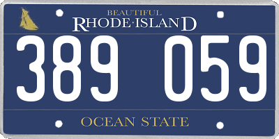 RI license plate 389059