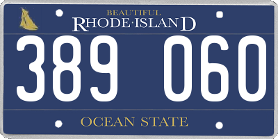 RI license plate 389060