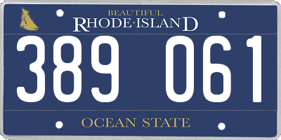 RI license plate 389061