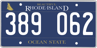 RI license plate 389062
