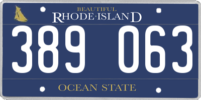 RI license plate 389063