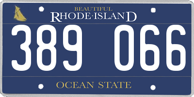 RI license plate 389066