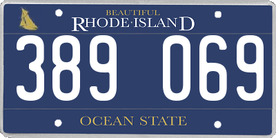 RI license plate 389069