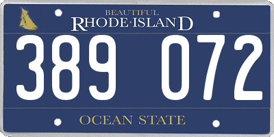 RI license plate 389072