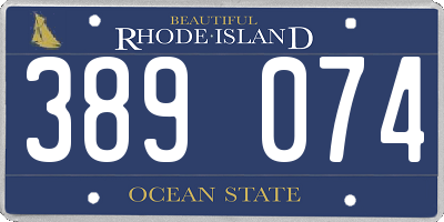 RI license plate 389074