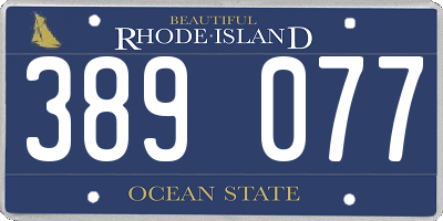 RI license plate 389077