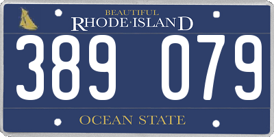 RI license plate 389079