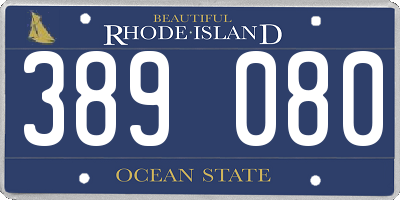 RI license plate 389080