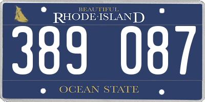RI license plate 389087