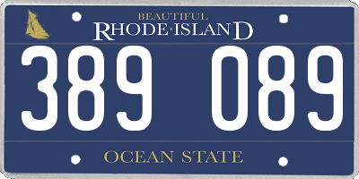 RI license plate 389089