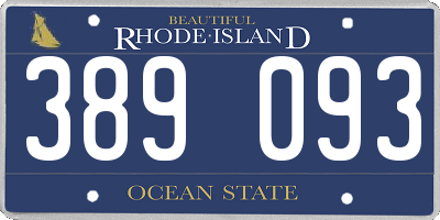 RI license plate 389093