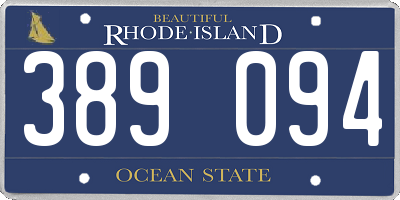 RI license plate 389094