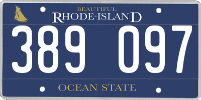 RI license plate 389097