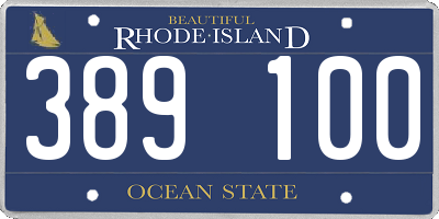 RI license plate 389100