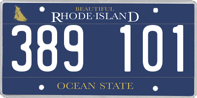 RI license plate 389101