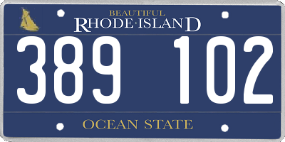 RI license plate 389102