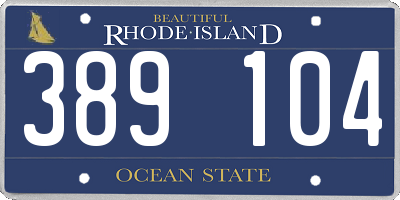 RI license plate 389104