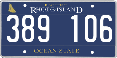 RI license plate 389106