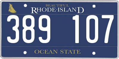 RI license plate 389107