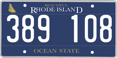 RI license plate 389108