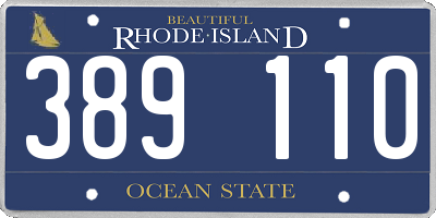 RI license plate 389110