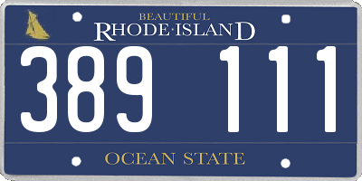 RI license plate 389111
