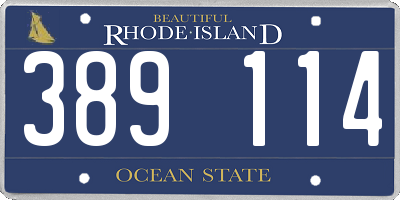 RI license plate 389114