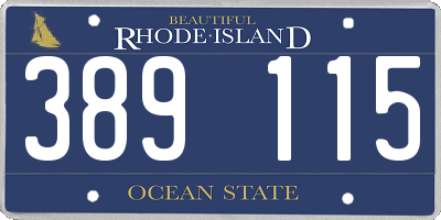 RI license plate 389115