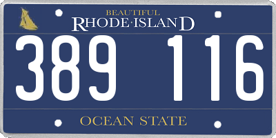 RI license plate 389116