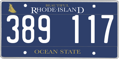 RI license plate 389117