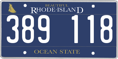 RI license plate 389118