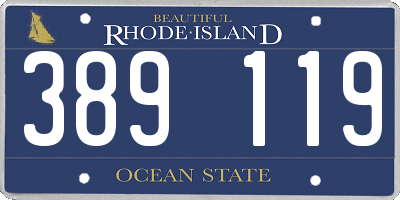 RI license plate 389119