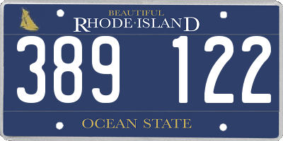 RI license plate 389122