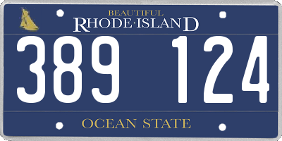RI license plate 389124