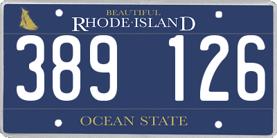 RI license plate 389126