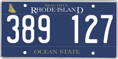 RI license plate 389127