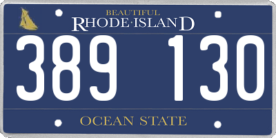 RI license plate 389130