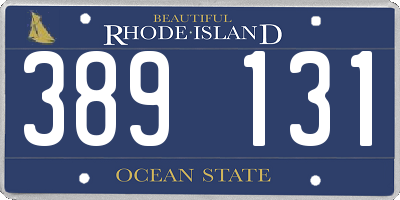 RI license plate 389131