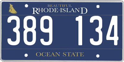RI license plate 389134