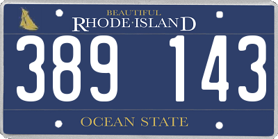 RI license plate 389143