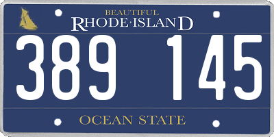 RI license plate 389145