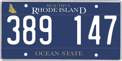 RI license plate 389147