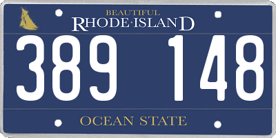 RI license plate 389148