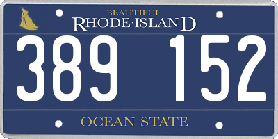 RI license plate 389152