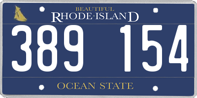 RI license plate 389154