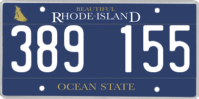 RI license plate 389155