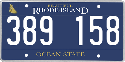 RI license plate 389158