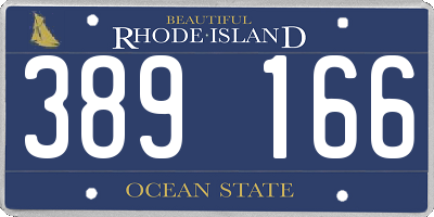 RI license plate 389166