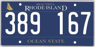 RI license plate 389167